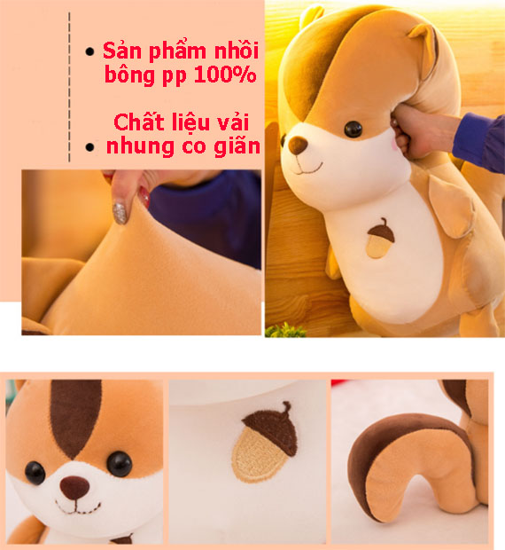 Gấu bông , thú nhồi bông - Sóc Xám