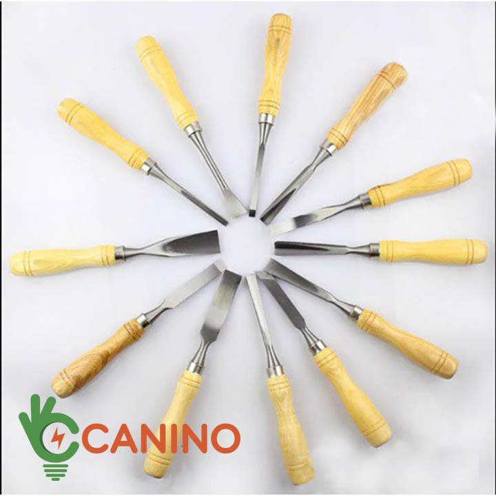Bộ 12 cây đục, tiện gỗ cao cấp bản lớn