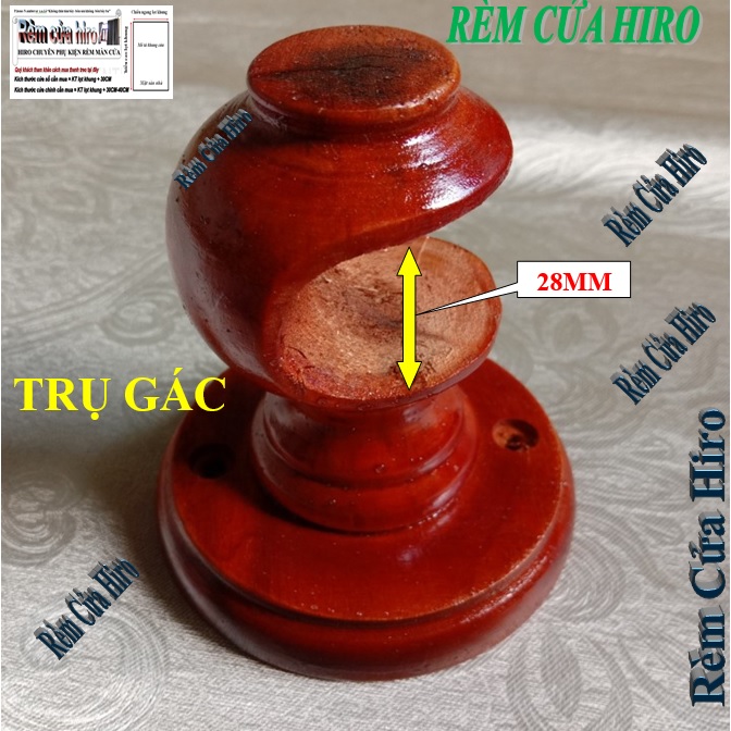 Thanh treo rèm màn cửa gỗ1,8m đủ phụ kiện