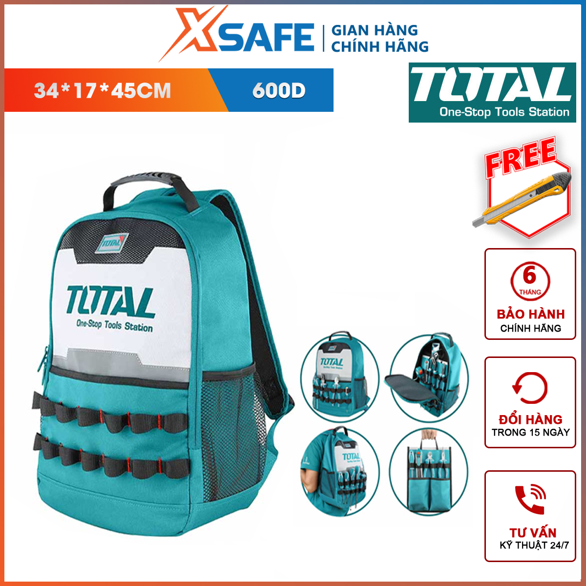 Balo đựng Đồ craft total THBP0201 | backpack tools material polyester Oxford 600D size: 34cm 45cm containing the device, đồ craft