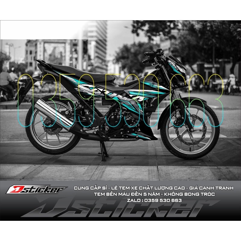 Tem rời Satria xe đen - tem xanh ngọc - hot 2021
