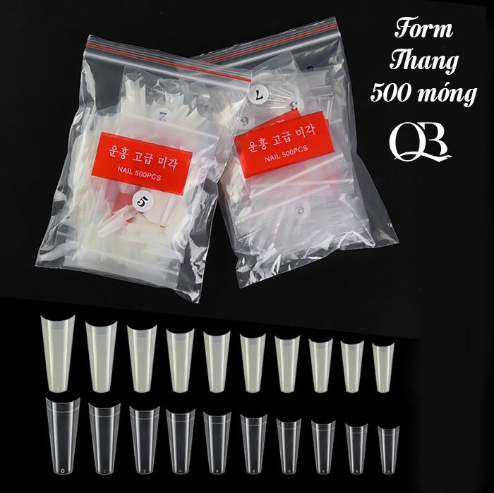 Móng giả nối móng đắp gel đắp bột (móng tip) Form thang form vuông 100-500 móng Yuecainail