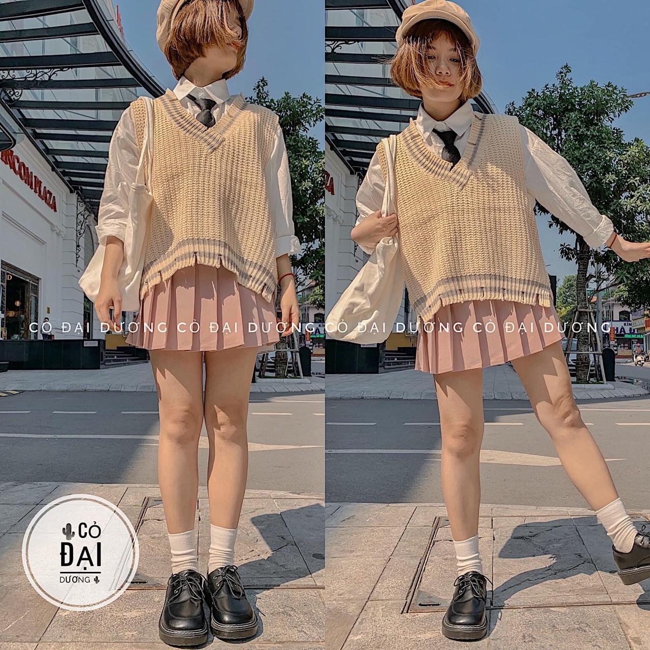 Áo len gile nữ thời trang  - kiểu dáng Hàn quốc ( không kèm áo trong )