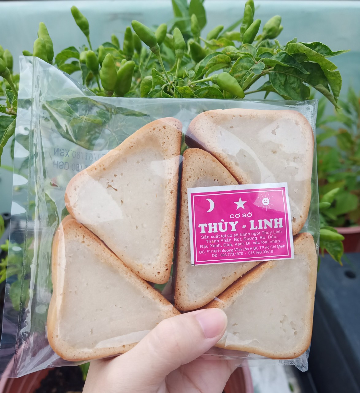BÁNH TAM GIÁC DỪA CACAO_COMBO 5 CÂY