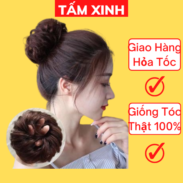 Tóc giả búi ❤️❤️ Giảm 5k khi - Tóc giả búi cột xoăn