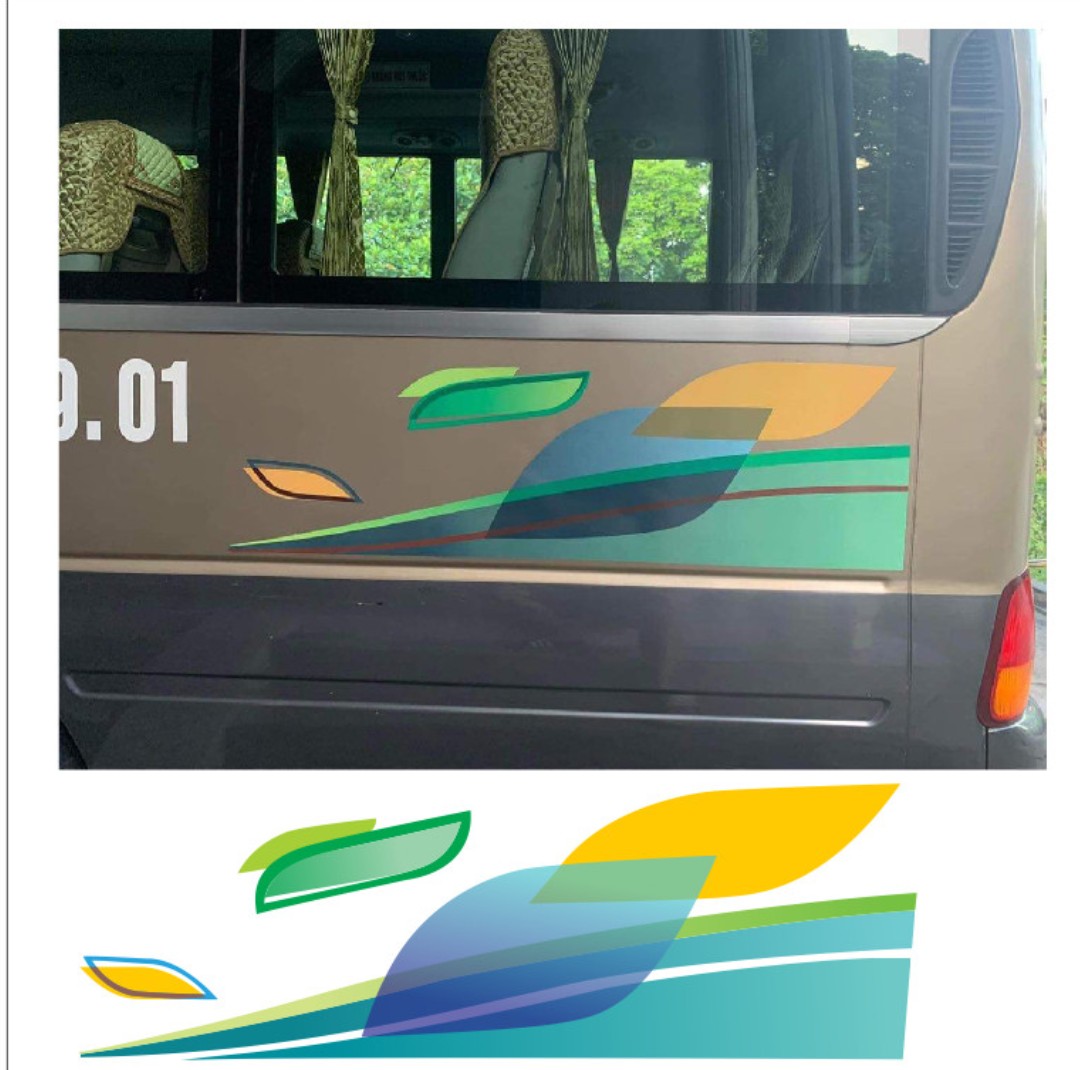 Decal TEM LÁ dán sườn xe COUNTY, TEM COUNTY TRACOMECO ( sl 2 tem dán 2 bên hông)