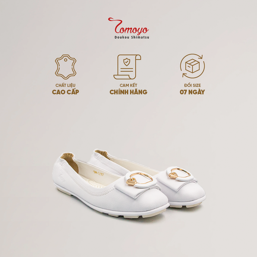 SIÊU SALE 6.6 | Giảm 30% đơn 199k - Giày Búp Bê Phối Khoá Da Micro Siêu Nhẹ Tomoyo TMW32107