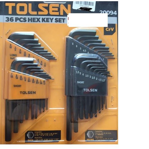 Bộ 36 lục giác hệ met – inch tolsen 20094