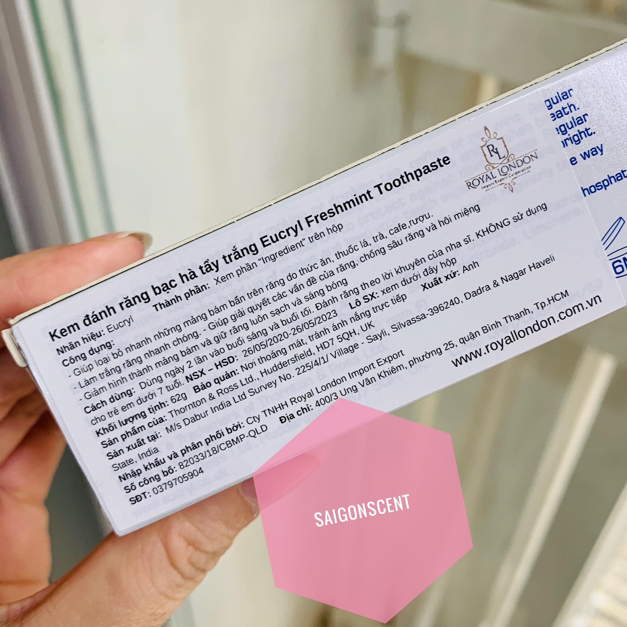 [HCM]Kem đánh răng Eucryl Toothpaste ( 50mL )