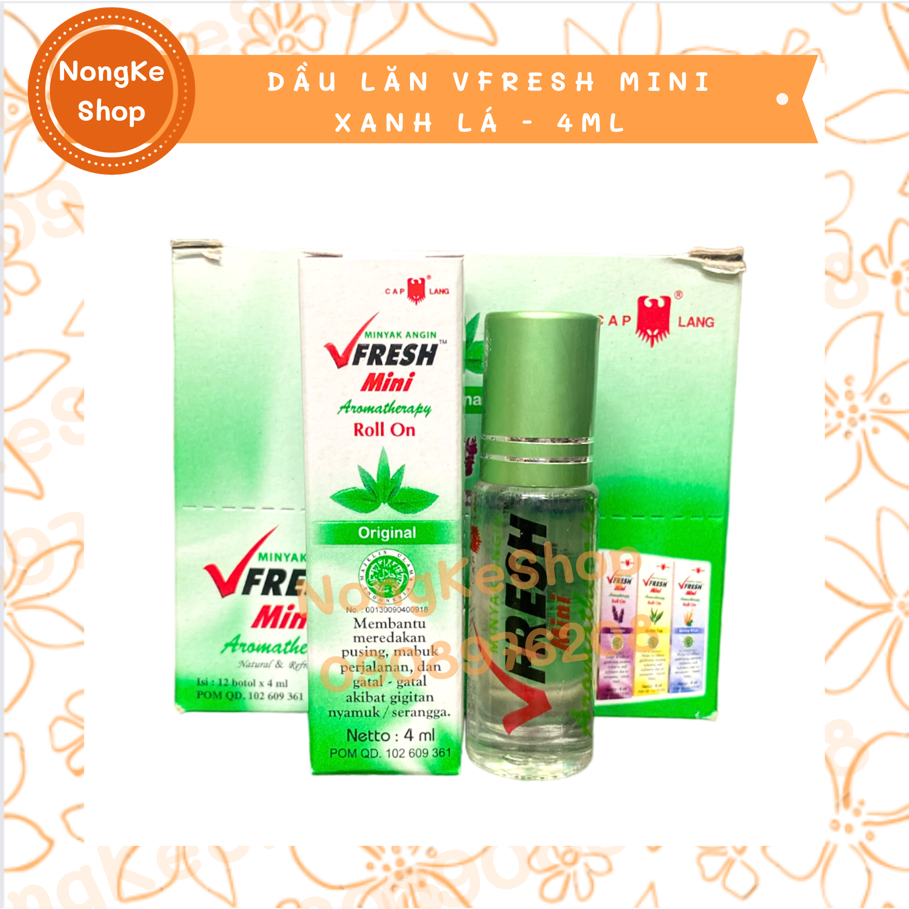 [HCM] Dầu gió lăn Vfresh mini 4ml