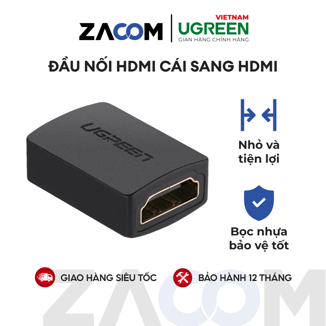 [HCM]Đầu nối HDMI cái sang HDMI cái UGREEN 20107 (màu đen)