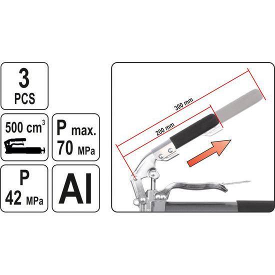 Bơm mỡ cầm tay Yato 500cc YT-0704