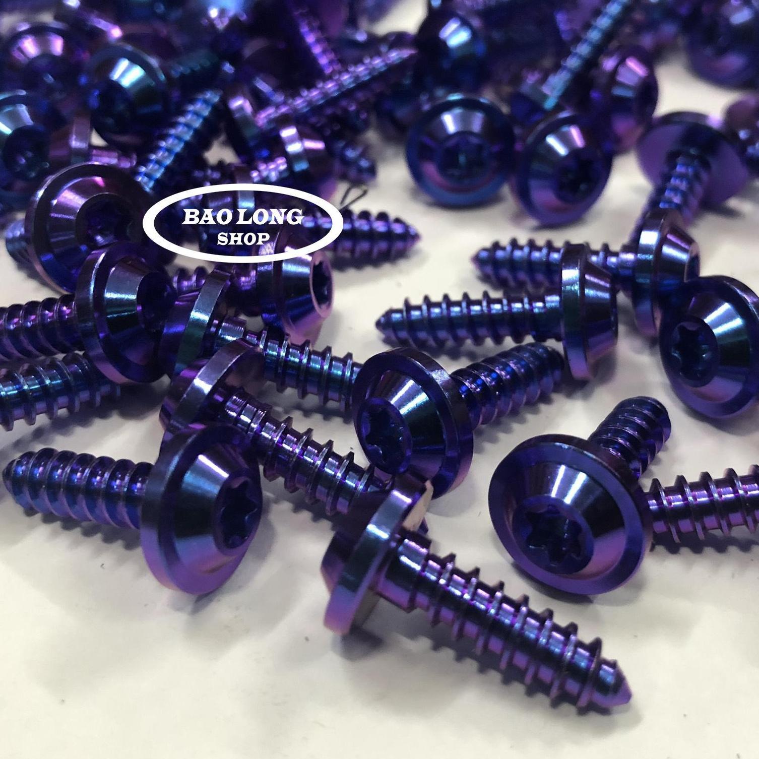 5 con Ốc Titan GR5 Xoắn 5li18 Xanh Lục Bảo,Xanh Tím (Titan 100% )