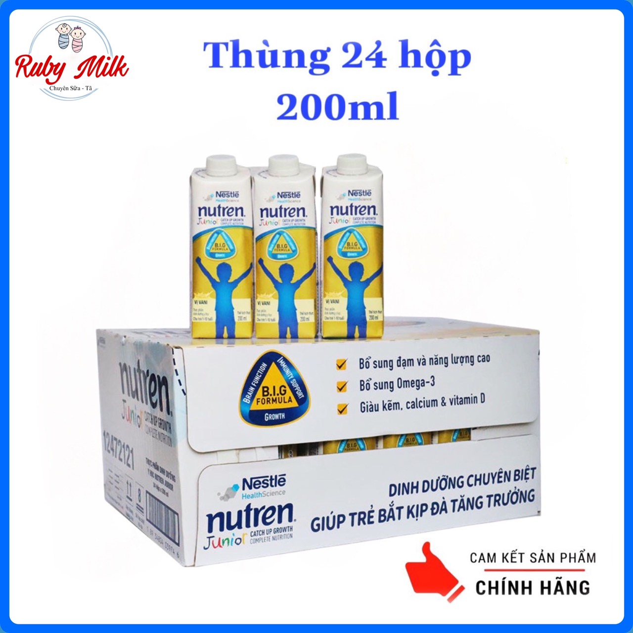 Thùng 24 hộp Sữa Nutren pha sẵn hộp 200ml