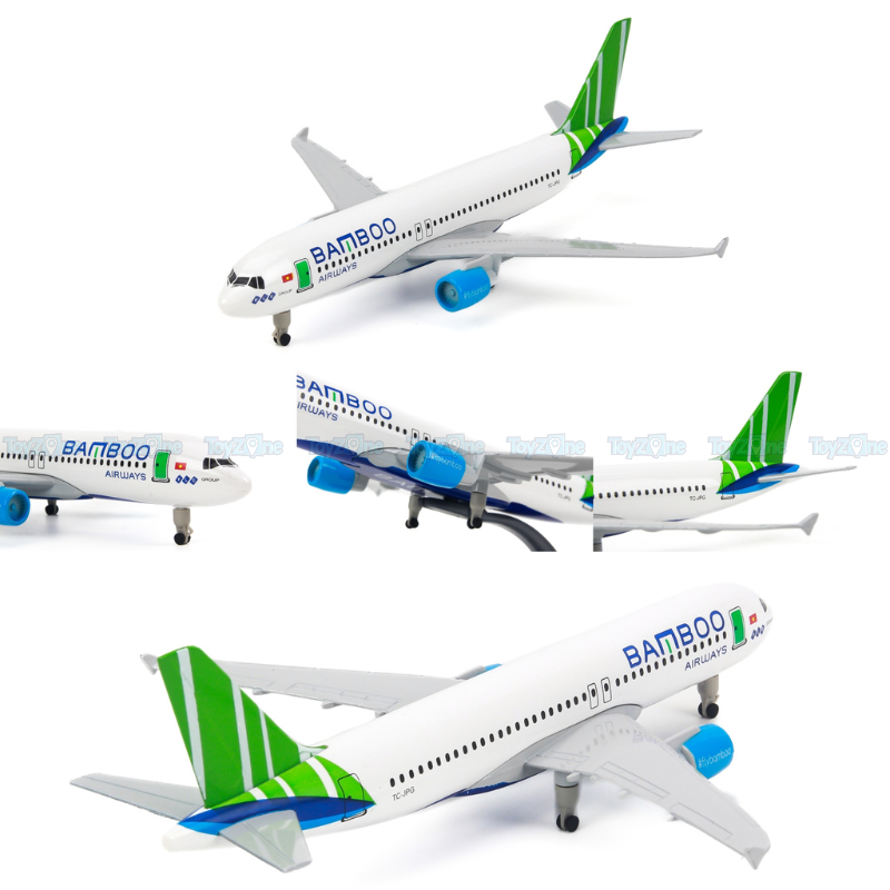 Mô hình máy bay Bamboo Airways Airbus A320 20cm Everfly