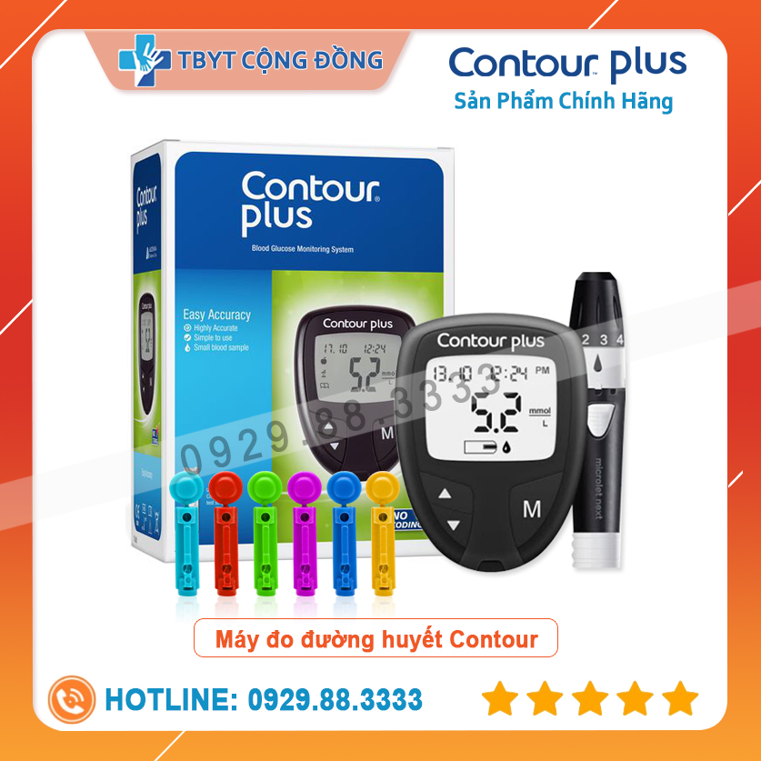 Máy đo đường huyết Contour Plus + Hộp 50 que ( Bảo Hành Trọn Đời )