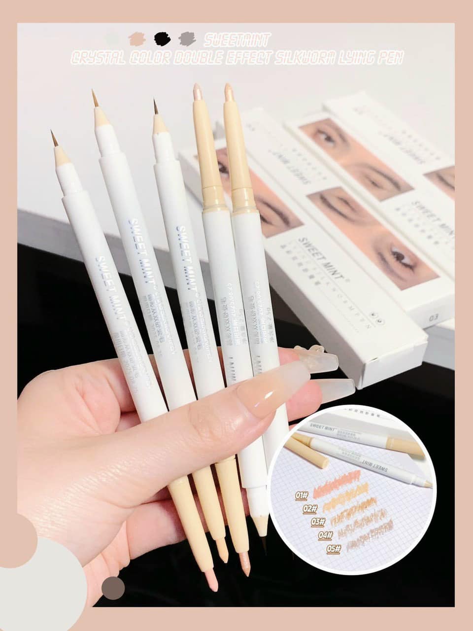 Bút nhũ tạo bọng mắt cười 2 đầu Sweet Mint