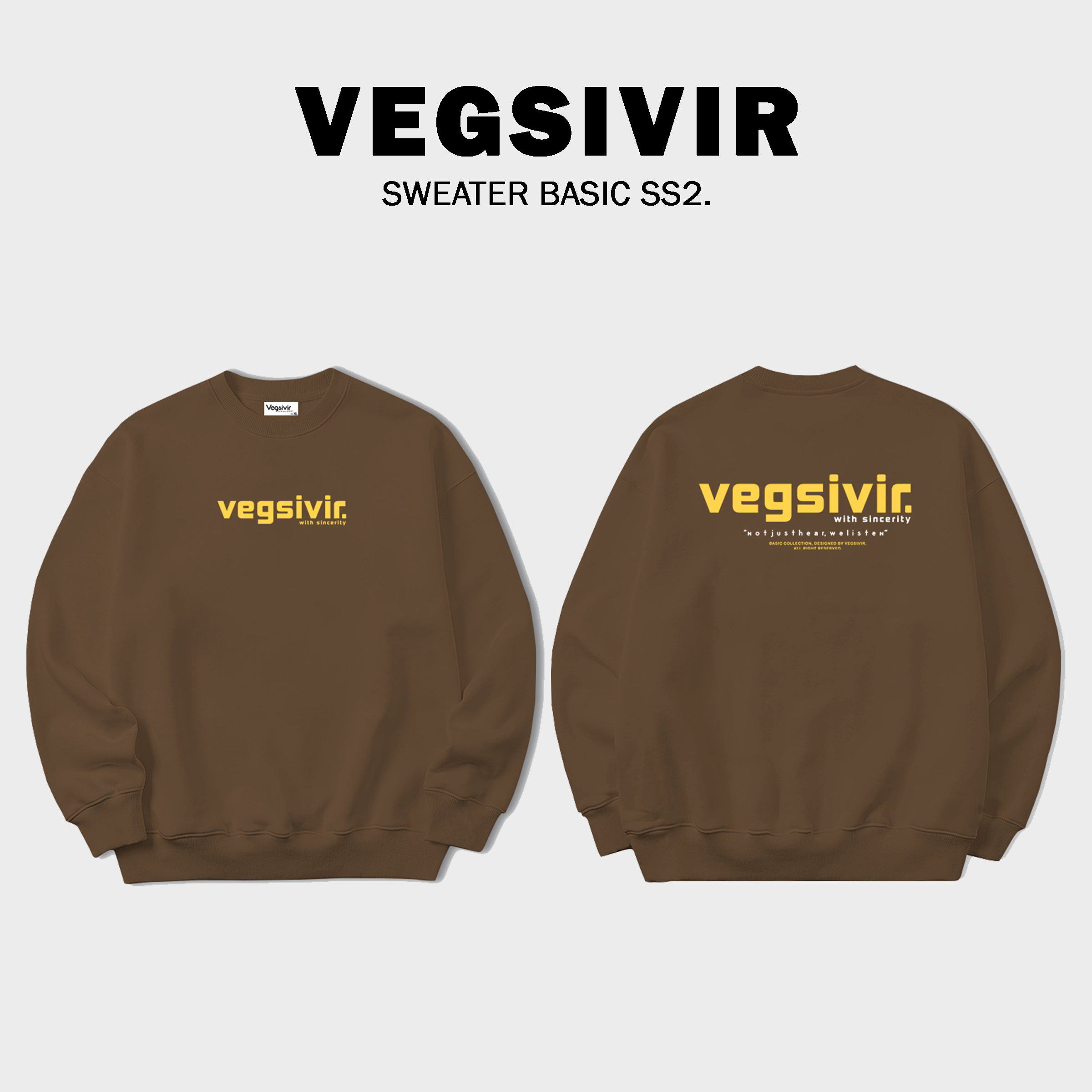 Áo sweater nỉ chân cua VEGSIVIR - BASIC SS2