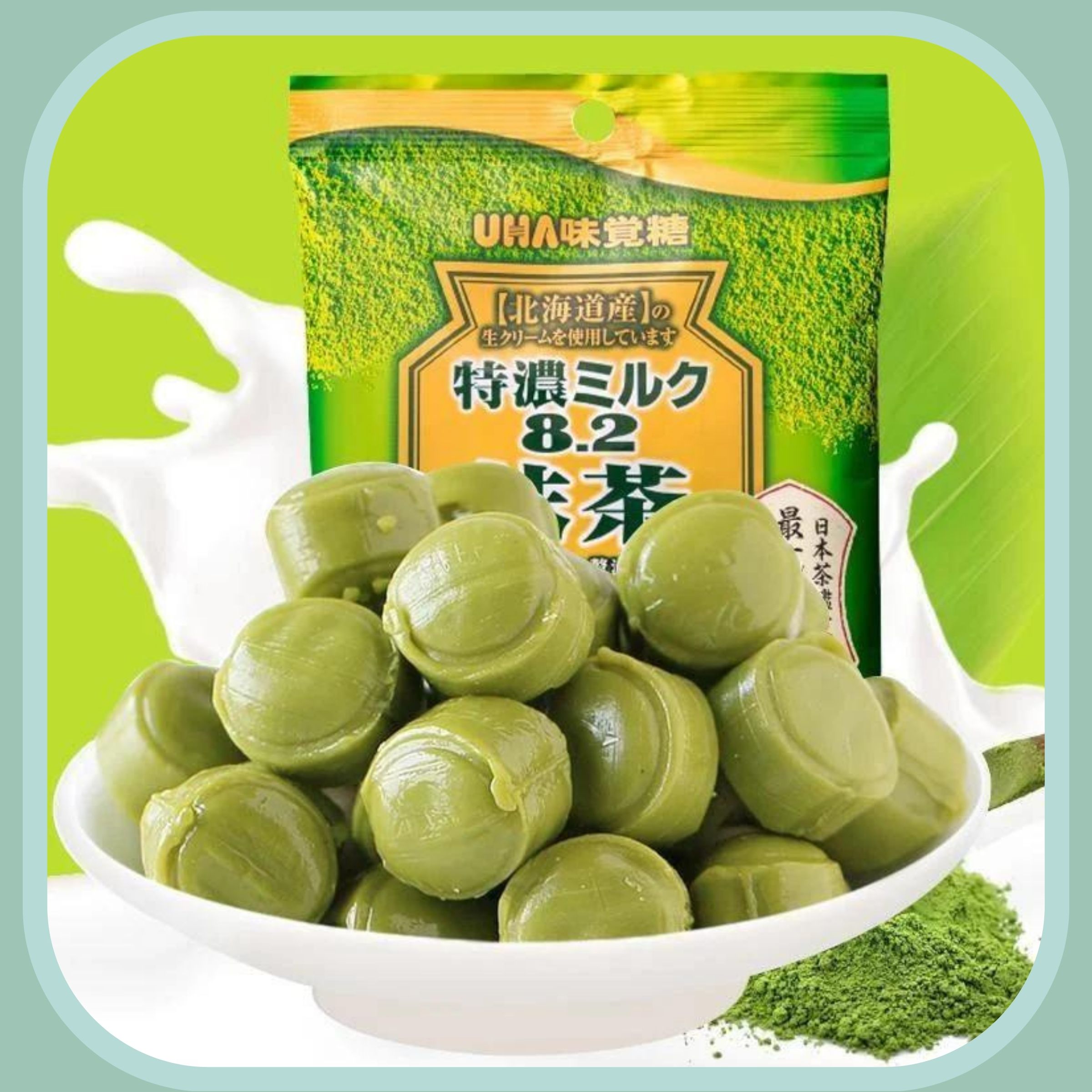 Kẹo sữa matcha trà xanh UHA Nhật Bản