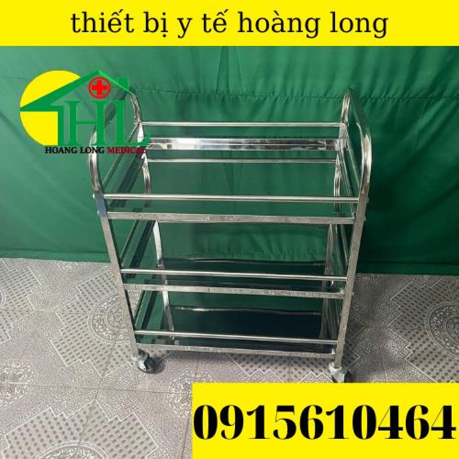 Xe Tiêm 3 Tầng Inox - Xe Đẩy Inox
