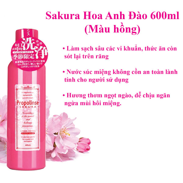 [GIẢM 5% ĐƠN 129K]NƯỚC XÚC MIỆNG NHẬT Propolinse 600ml