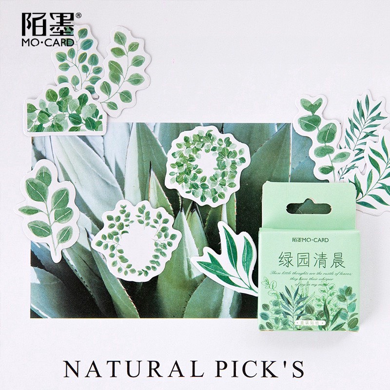 [HD27] Bộ 45 hình dán sticker Hoa Cỏ trang trí sổ tay DIY