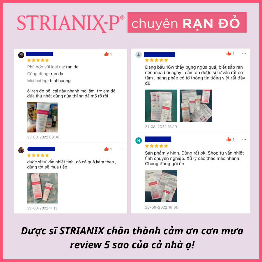Set 2 tuýp 100g kem rạn STRIANIX-P phòng và làm mờ RẠN ĐỎ