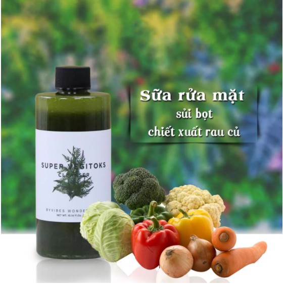 Sữa rửa mặt thải độc chiết xuất rau củ quả Super Vegitoks Cleanser