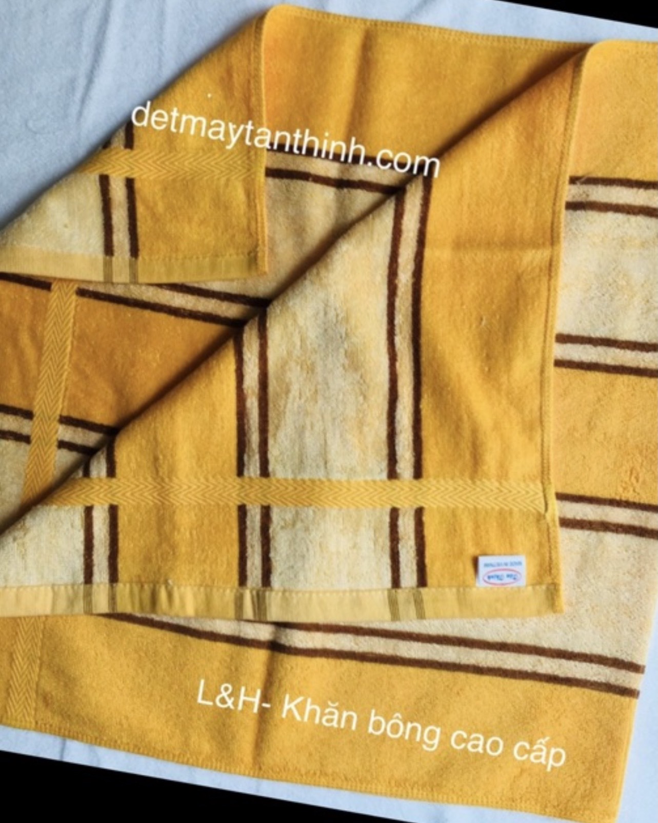 Combo 3 Khăn tắm cotton kẻ sọc Tân Thịnh, KT 50x100cm