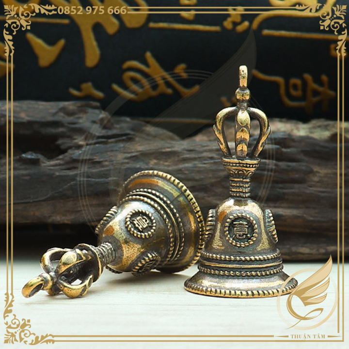 Móc Khóa, Chuông Đồng Phong Thủy Pháp Khí Mật Tông Tây Tạng Chuông Kim Cương Đồng Thau Nguyên Chất - Đồ Đồng Thuận Tâm