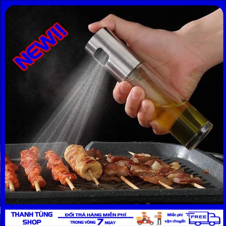 [ SALE UP TO 50% ] Bình Xịt Dầu ăn, Chai đựng Giấm Thủy Tinh Vòi Xịt Thép Không Rỉ, Bình Xịt Dầu 100ML Thủy Tinh Cao Cấp Sử Dụng để Pha Dầu ăn, Giấm, Nước Sốt Cho Món ăn