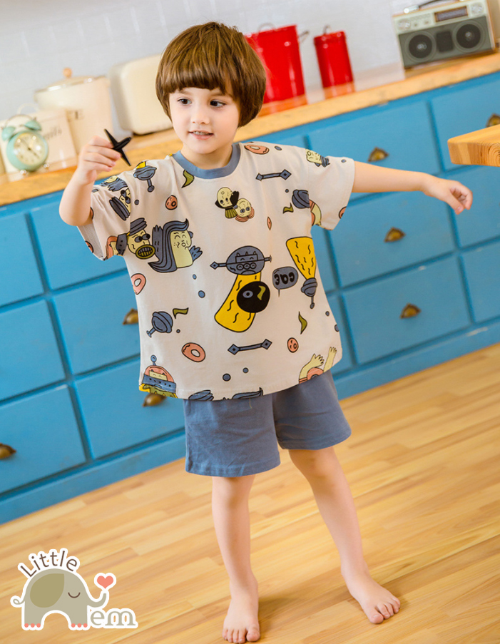 Bộ đồ bé trai cộc tay Cotton - Vũ trụ