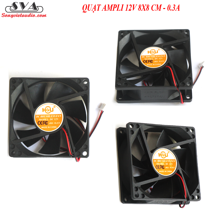QUẠT AMPLI 12V 8x8CM - MỚI