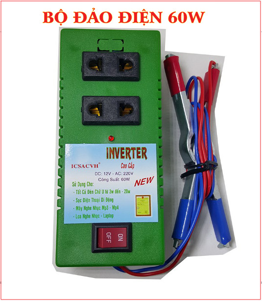 Bộ Đảo Điện Inverter 12V Ra 220V Công Suất 60W