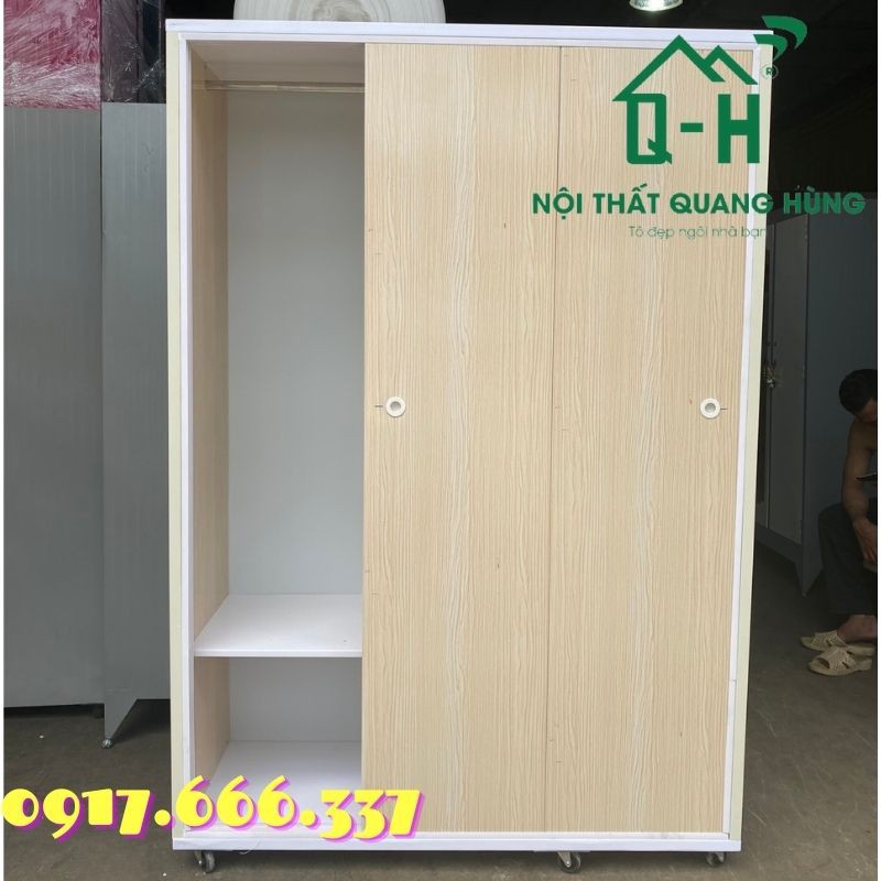 [HCM]TỦ NHỰA 3 CÁNH CỬA LÙA 1M8X1M2 MÀU SỒI TRẮNG