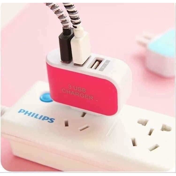 Củ sạc nhanh kèm 3 cổng USB  - Củ sạc 3 cổng GD25