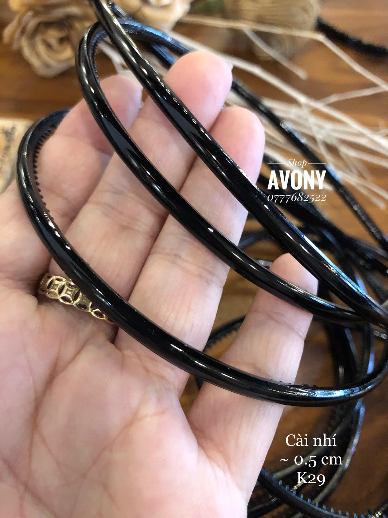 [HCM]combo 2 Cài tóc - Bờm tóc SIZE NHÍ nhựa đen bóng hàng VN