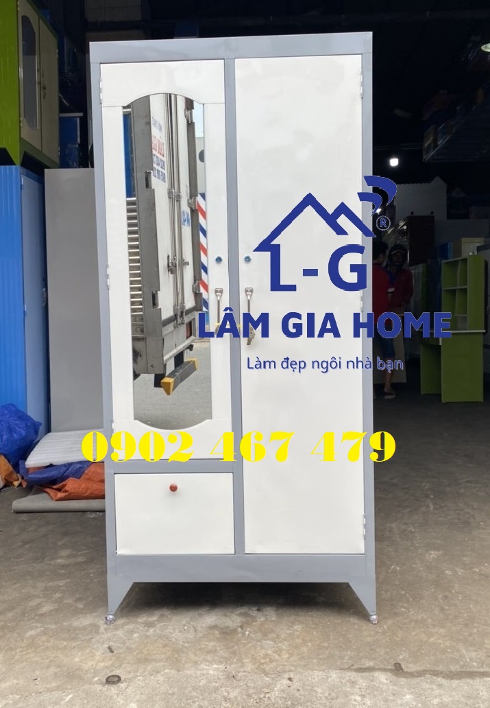 TỦ SẮT 2 CÁNH MẪU BÁN CHẠY SƠN DẦU