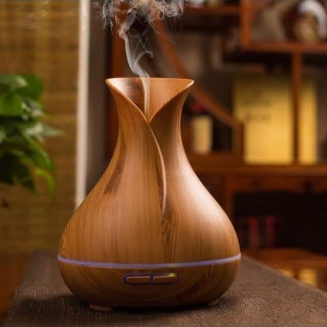 Máy xông tinh dầu Gỗ nâu hình phễu
