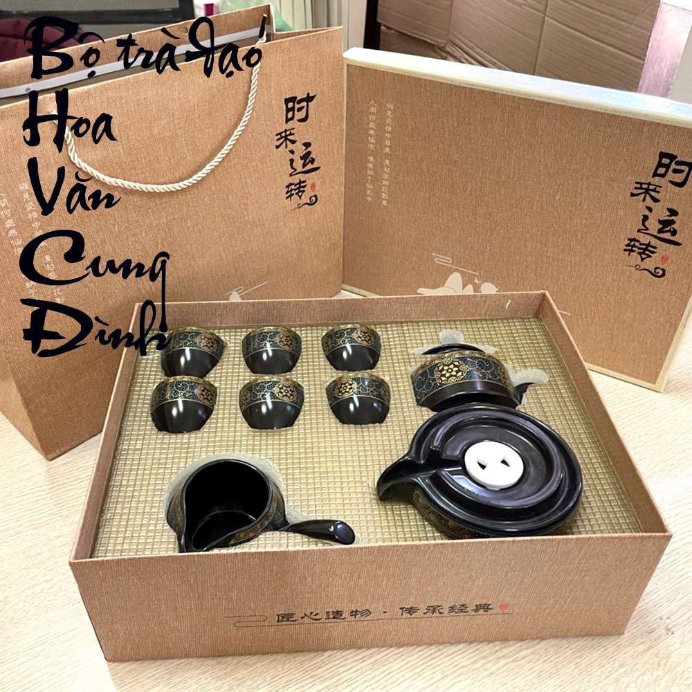 Bộ Ấm Pha Trà Hàng Cao Cấp ( bao gồm 6 chén 1 ấm, 1 bộ cối xay pha trà)