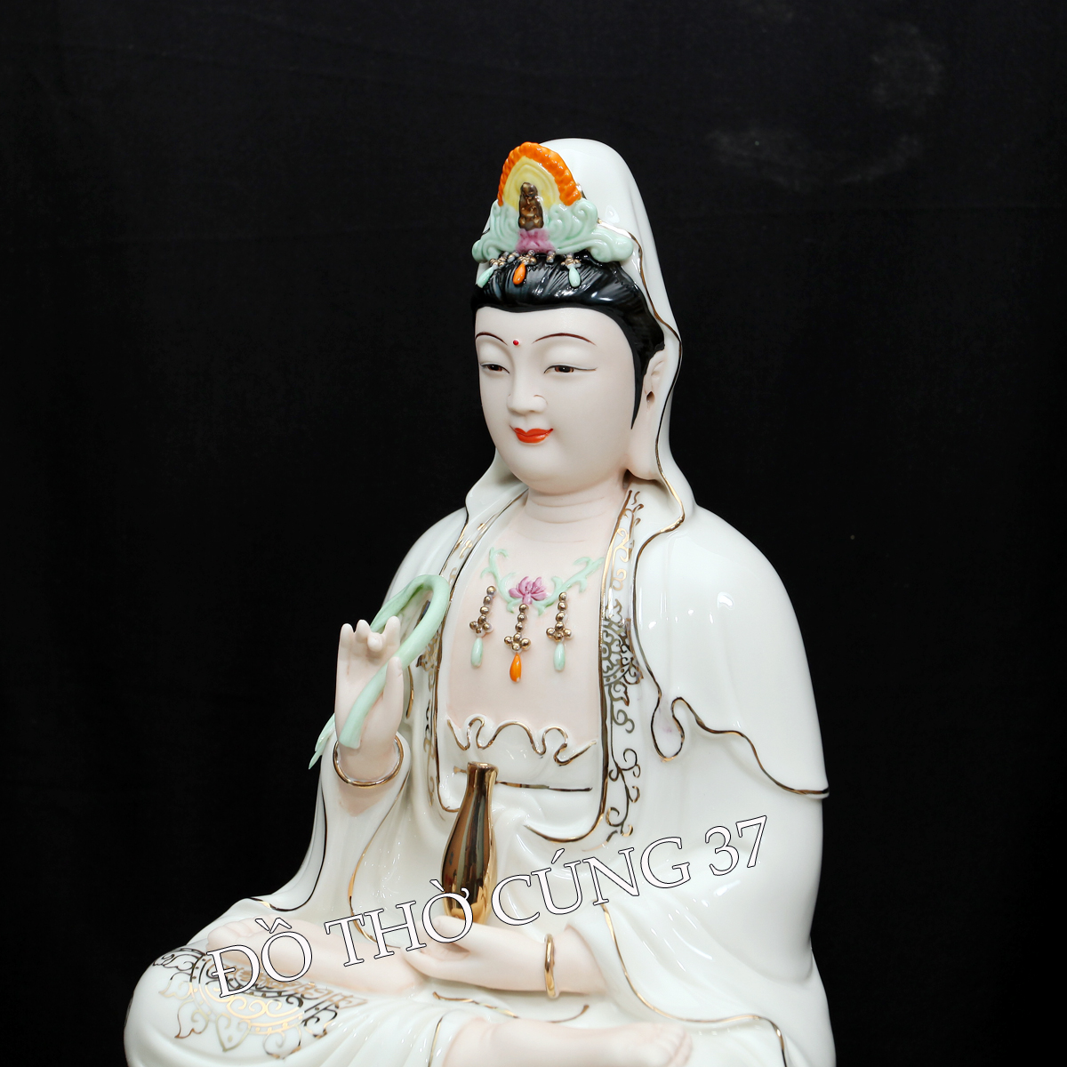 [ Cao 30 cm ] TƯỢNG  QUAN ÂM MEN SỨ CAO CẤP