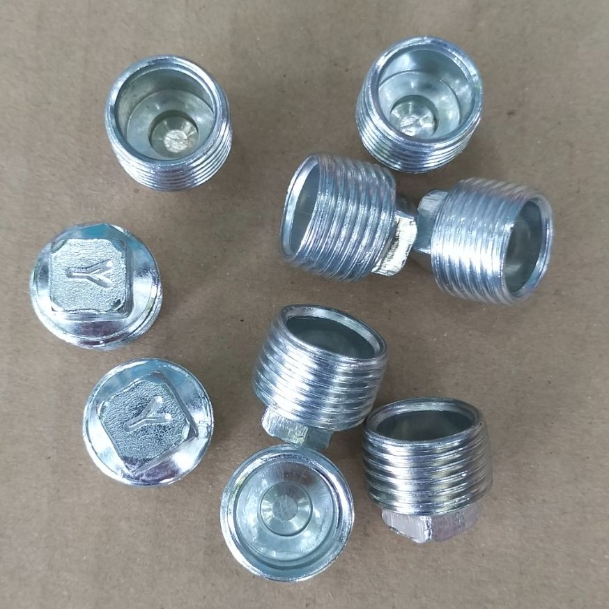 Đầu bịt kim loại ren ngoài, đầu bịt ống nước 1/2 phi 21