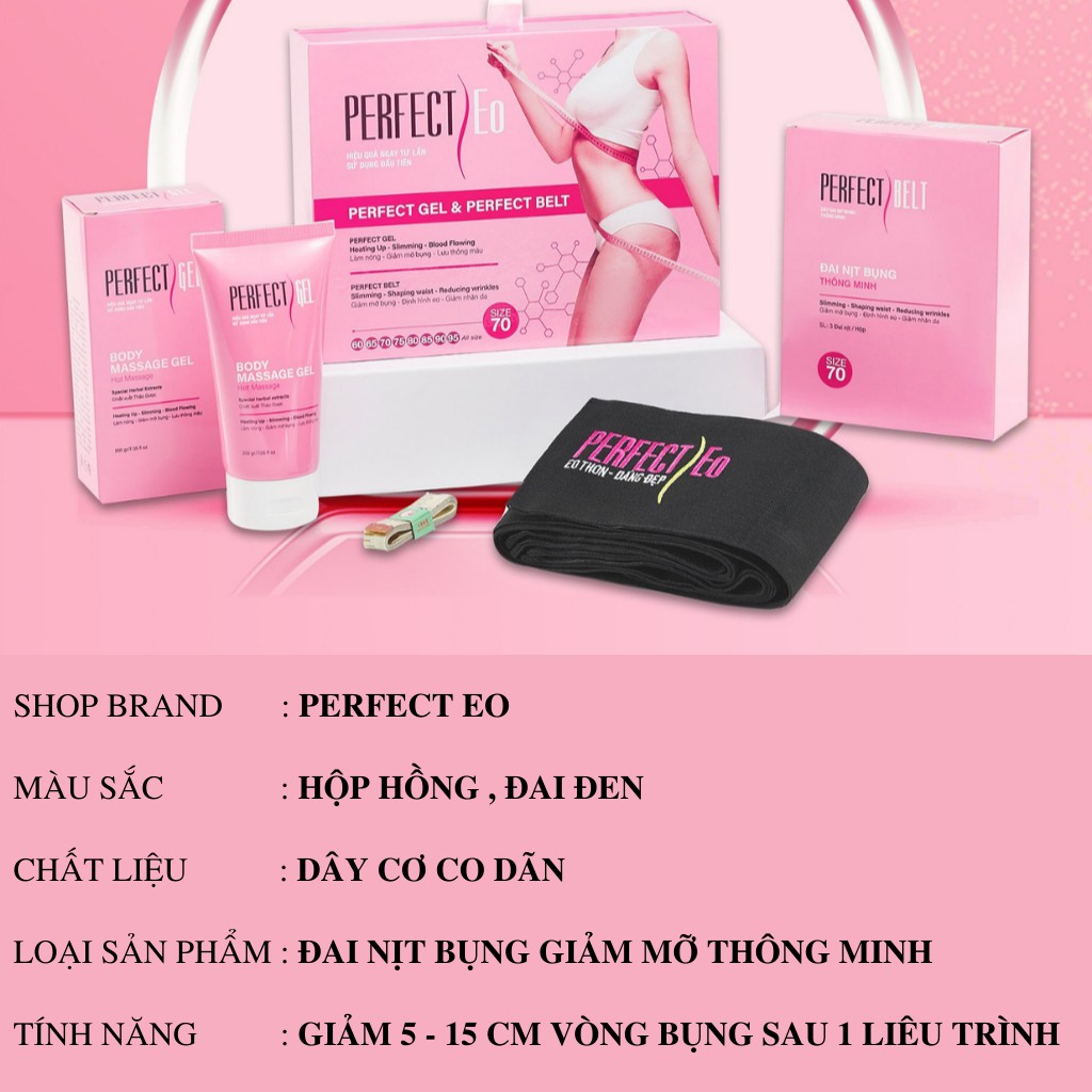 Combo Đai kèm gel giảm mỡ vòng eo hiệu quả Perfect Eo