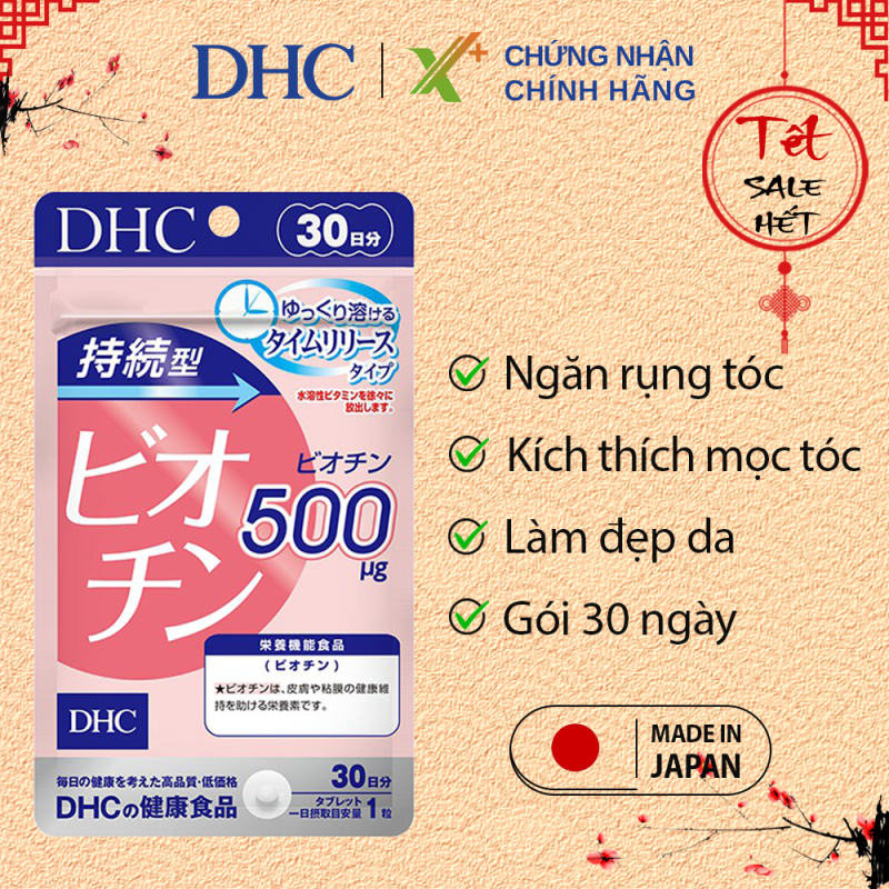 Viên uống Biotin DHC Nhật Bản ngăn rụng tóc, kích thích mọc tóc, dưỡng da và móng khỏe mạnh XP-DHC-BIO30 nhập khẩu