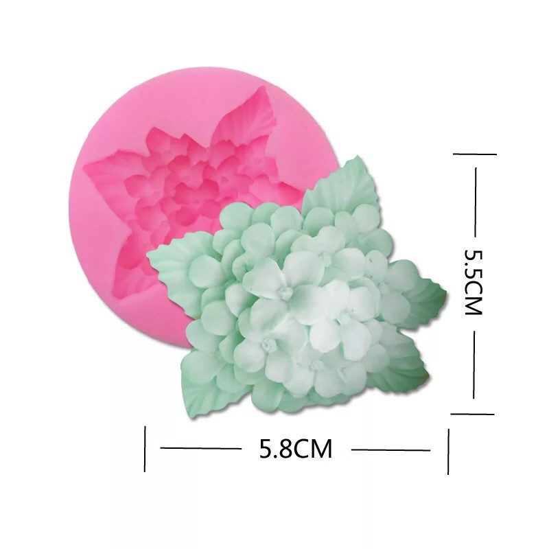 Khuôn rau câu silicon 4d hoa cẩm tú cầu c2t7c0