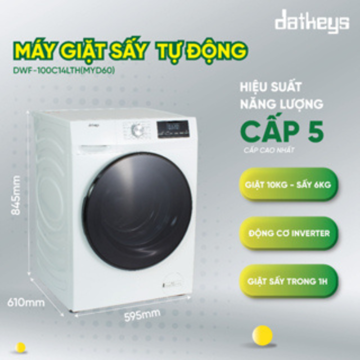 Máy giặt sấy tự động Datkeys 10Kg Model DWF-100C14LTH(MYD60)