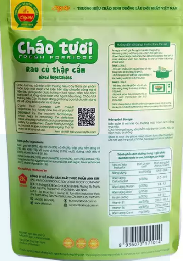 Cháo Tươi Cây Thị - Rau củ thập cẩm 260g (Mở gói ăn ngay)