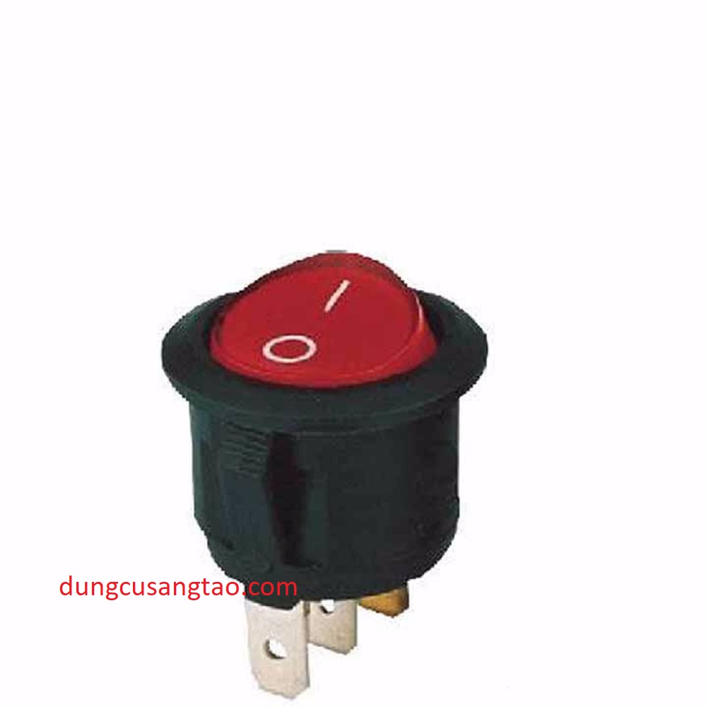Công tắc tròn 3 chân có đèn - màu đỏ