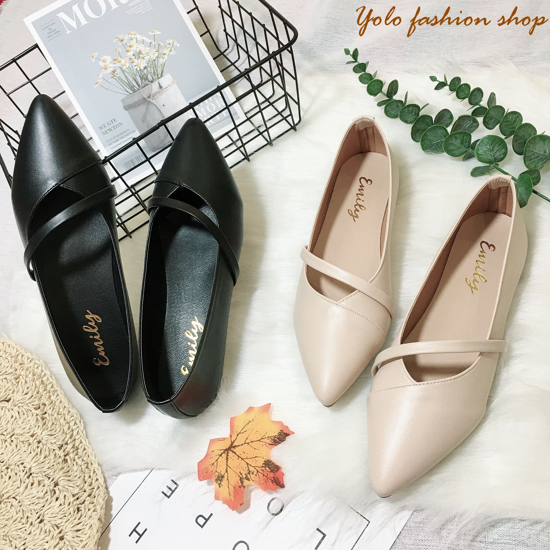 [Hoàn tiền 15%]Hình thật-B9-Giày bệt búp bê nữ phối quai chéo xinh xắn hàng VNXK siêu mềm êm chân