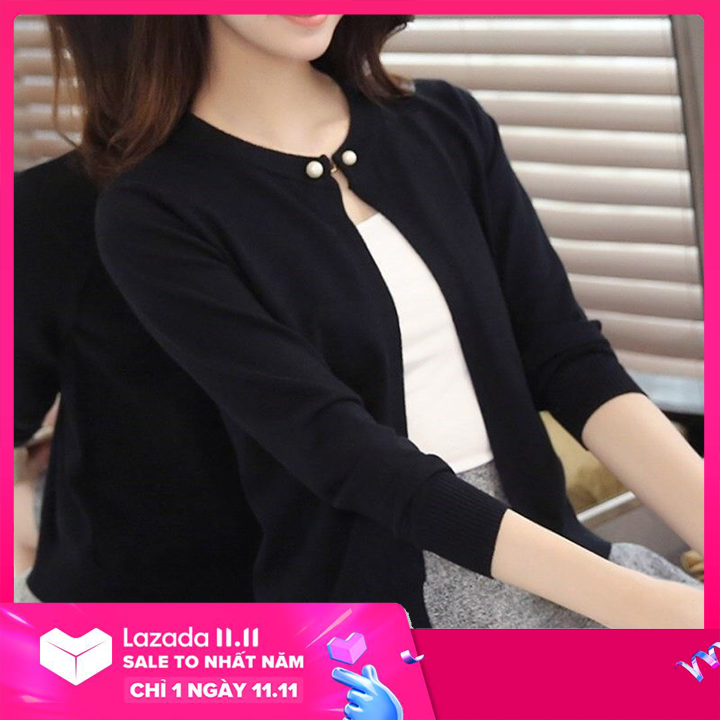 Áo Khoác Len Cardigan cúc ngọc
